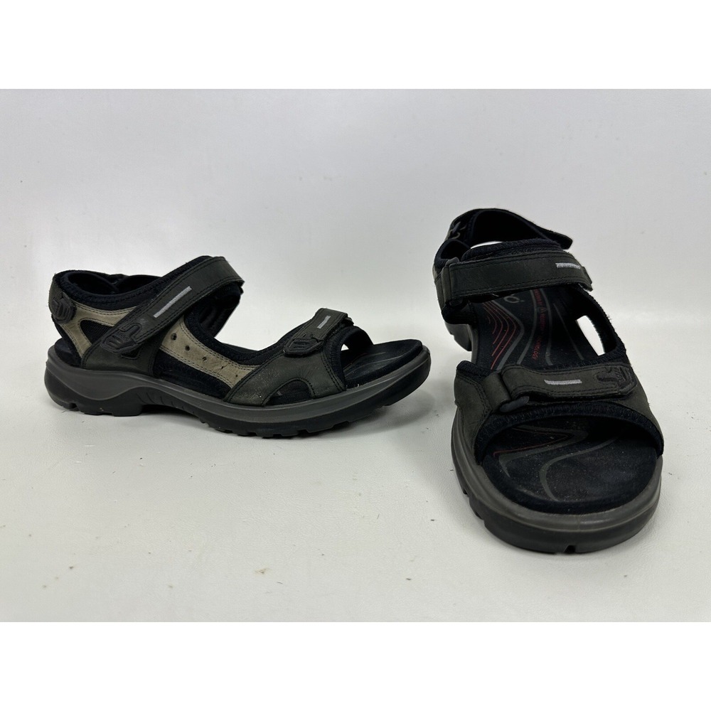 Ecco Yucatan Receptor Mens Size EU 41 US 7-7.5 Black Leather Hiking Sandals